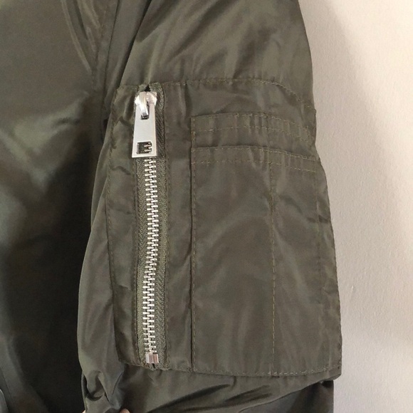 American Rag M Flight Bomber Jacket Zip Up Punk Old School Green Grunge NWOT - Picture 4 of 16